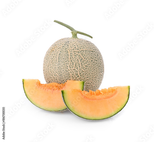 cantaloupe melon isolated on white background