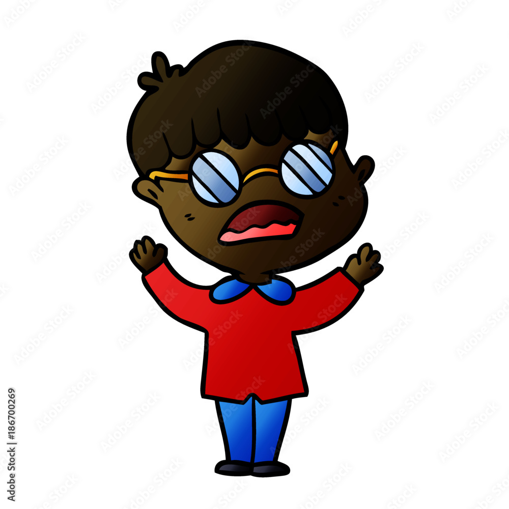 cartoon boy wearing spectacles