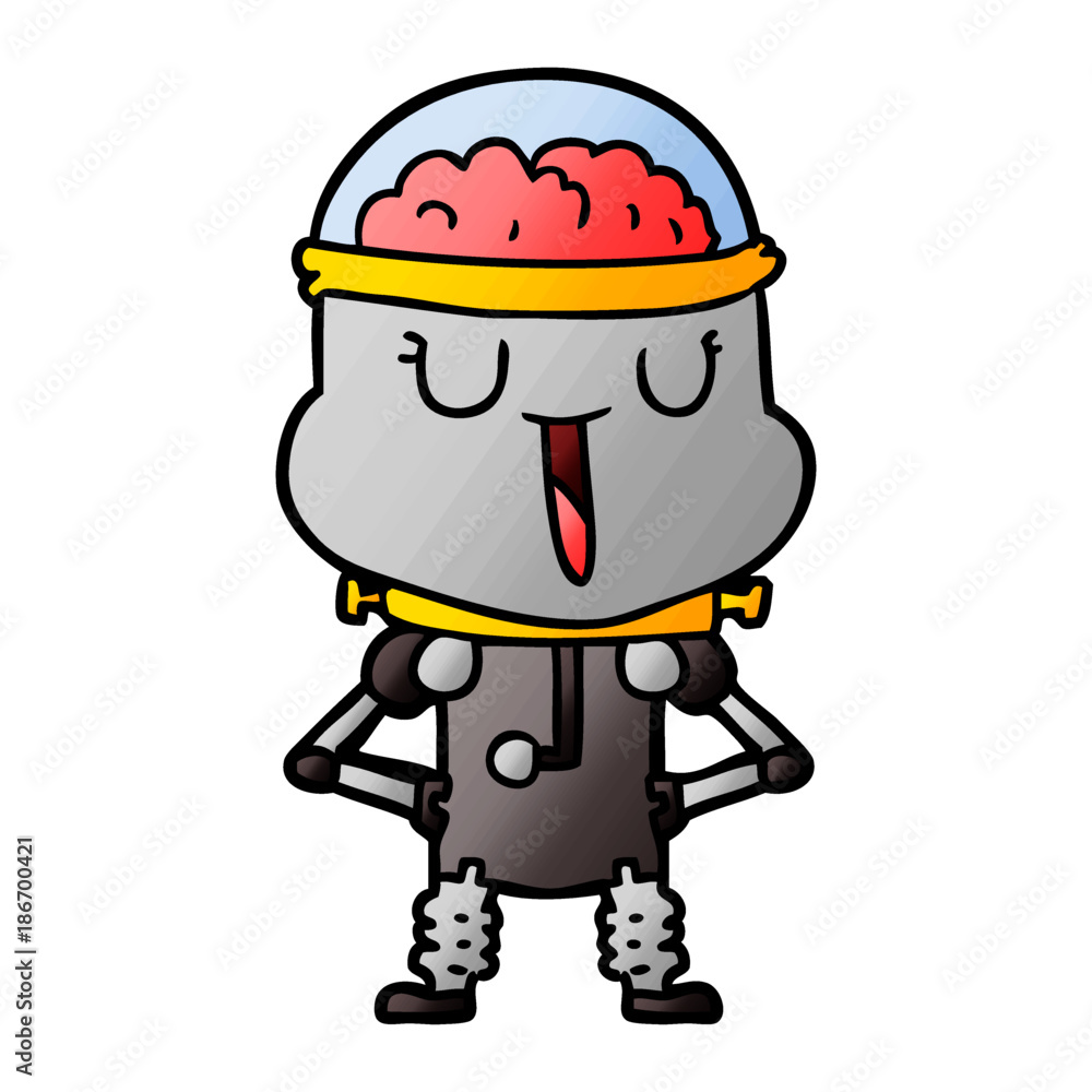 happy cartoon robot happy cartoon robot