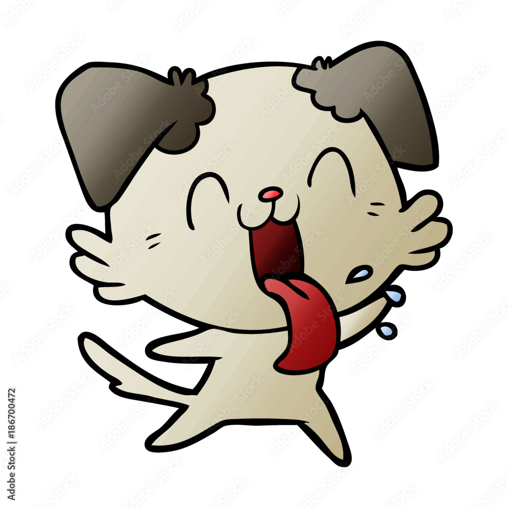 Fototapeta premium cartoon panting dog