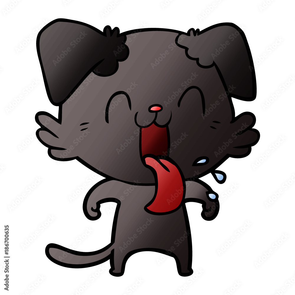 Fototapeta premium cartoon panting dog