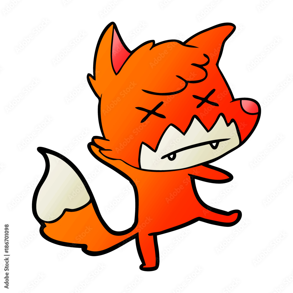 cartoon dead fox