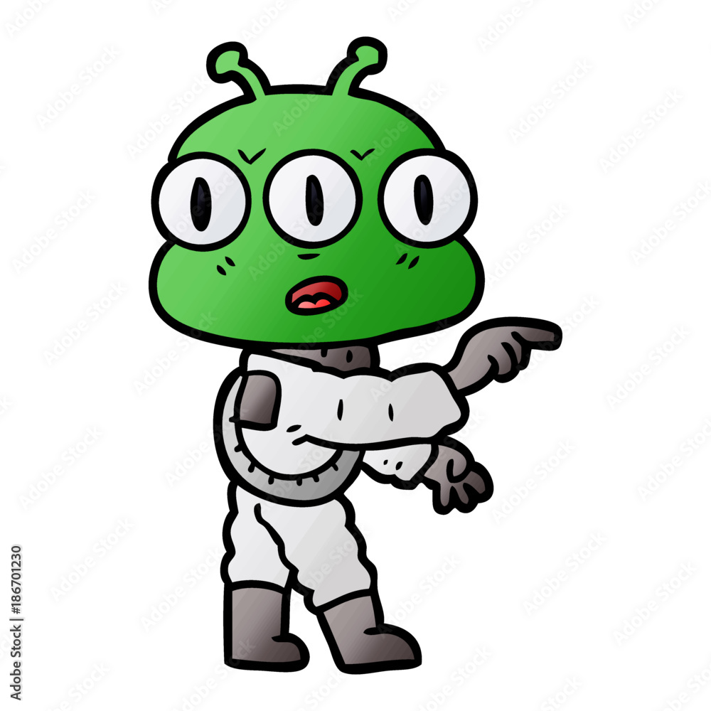 cartoon three eyed alien cartoon three eyed alien