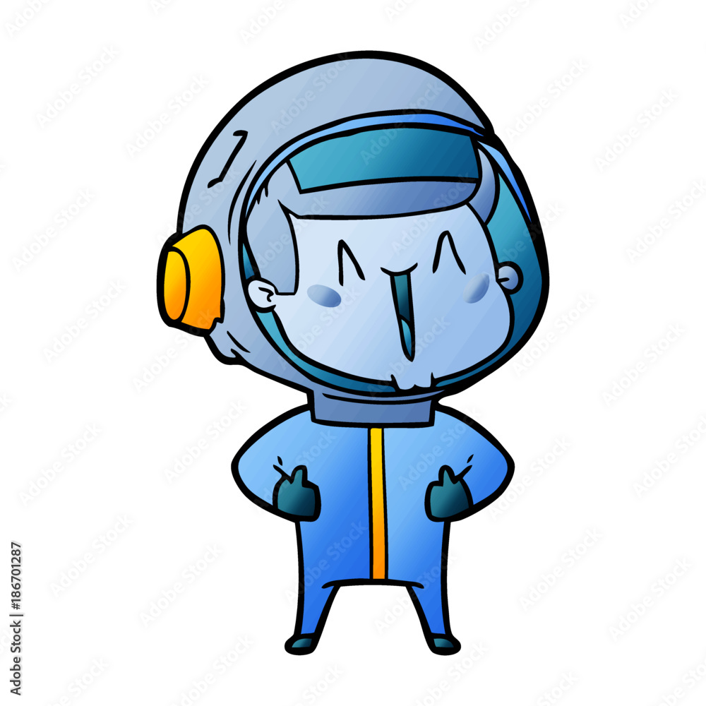 Fototapeta premium happy cartoon astronaut