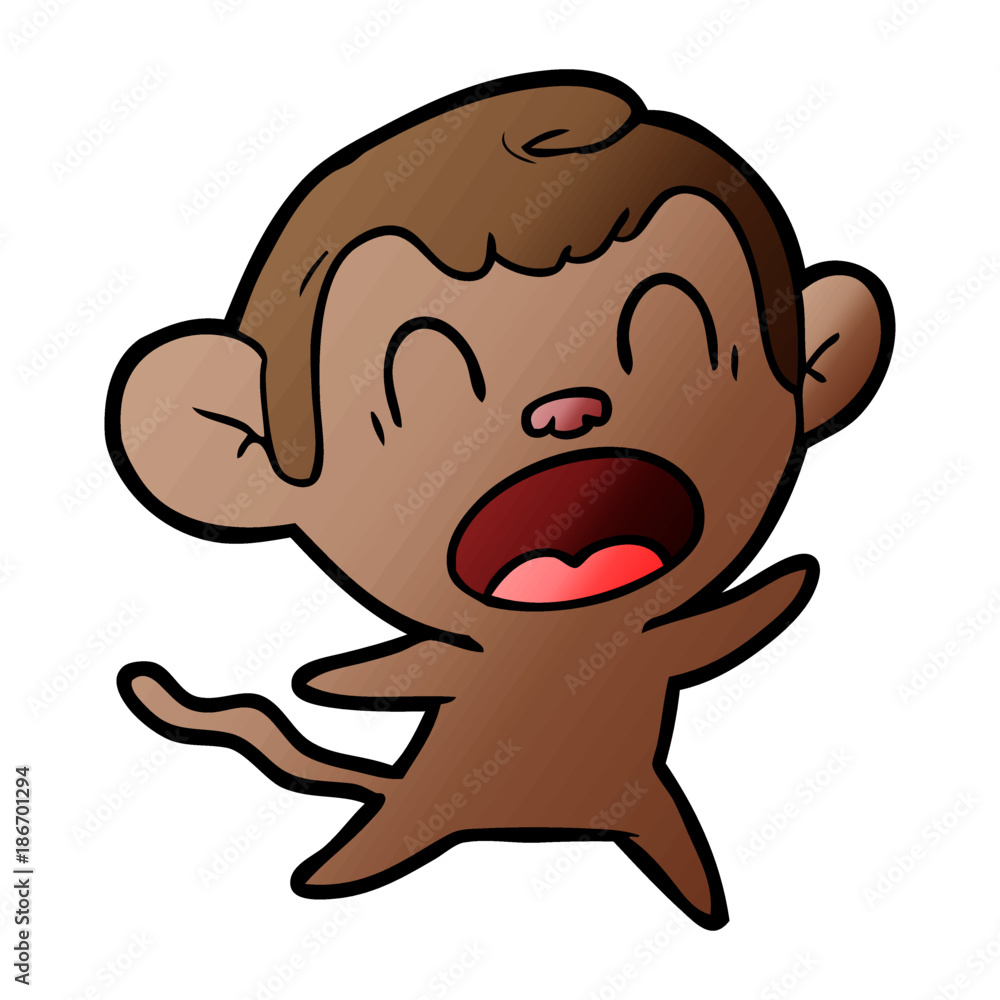 shouting cartoon monkey shouting cartoon monkey