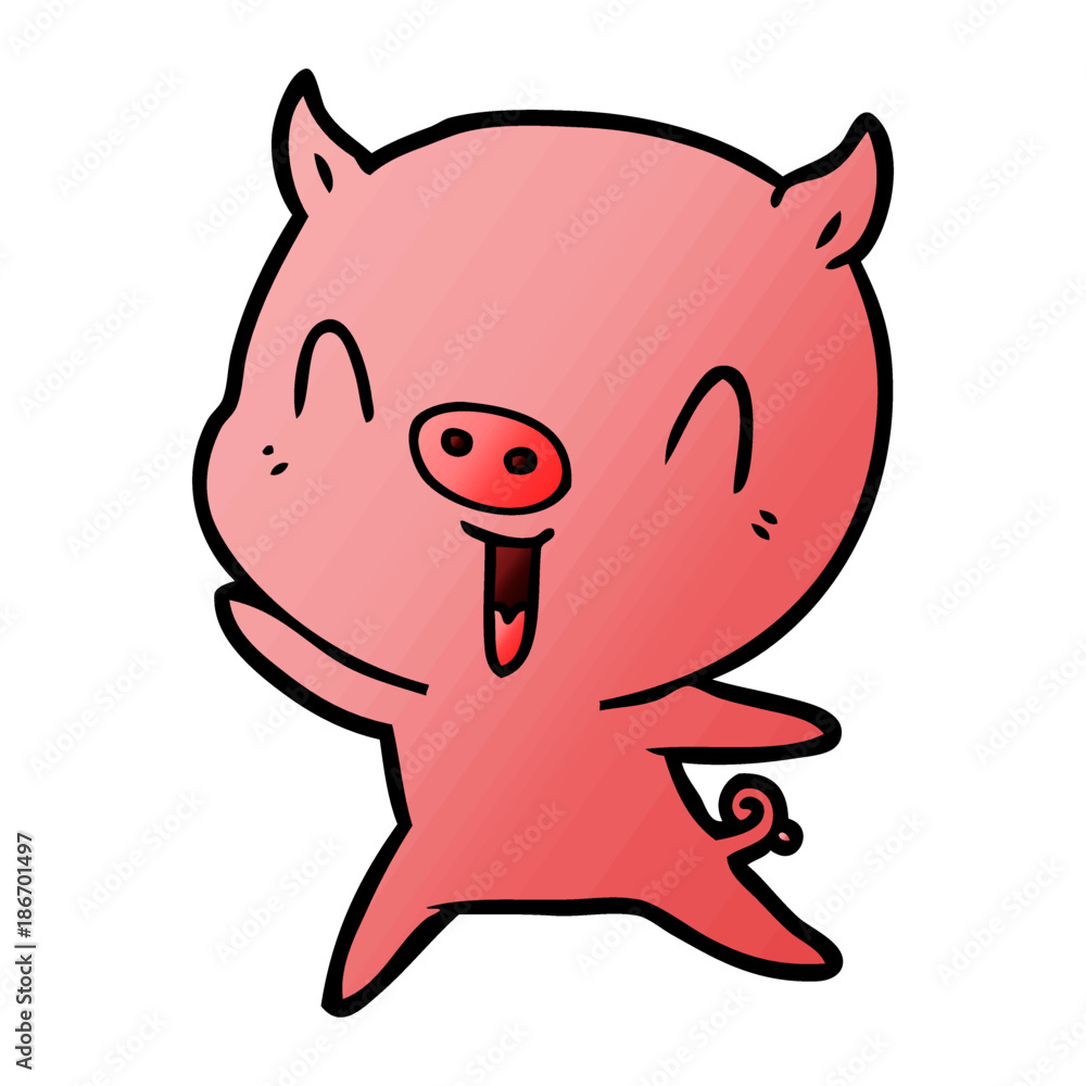 happy cartoon pig happy cartoon pig