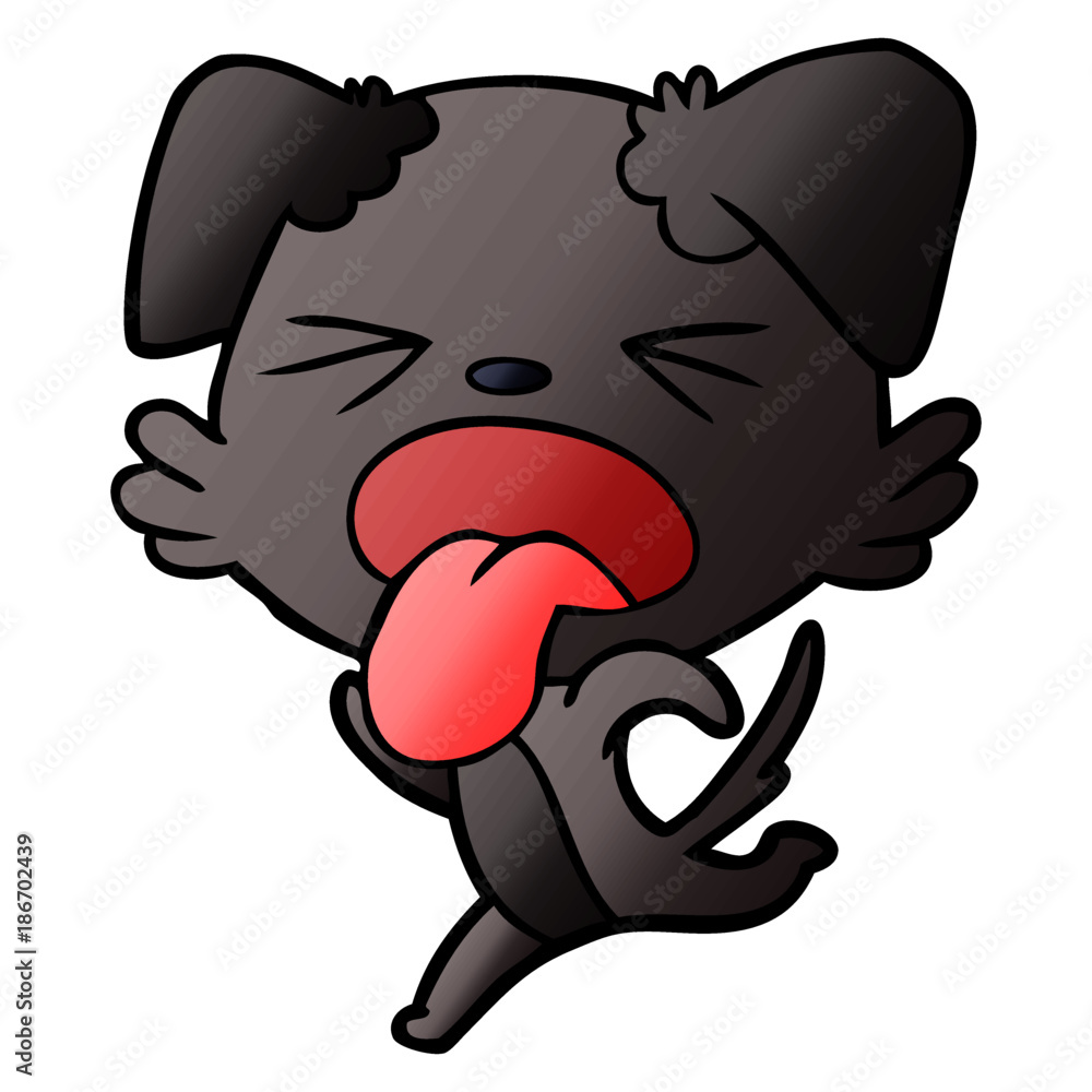 Fototapeta premium cartoon running dog