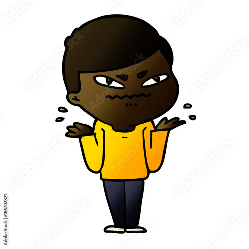 cartoon exasperated man