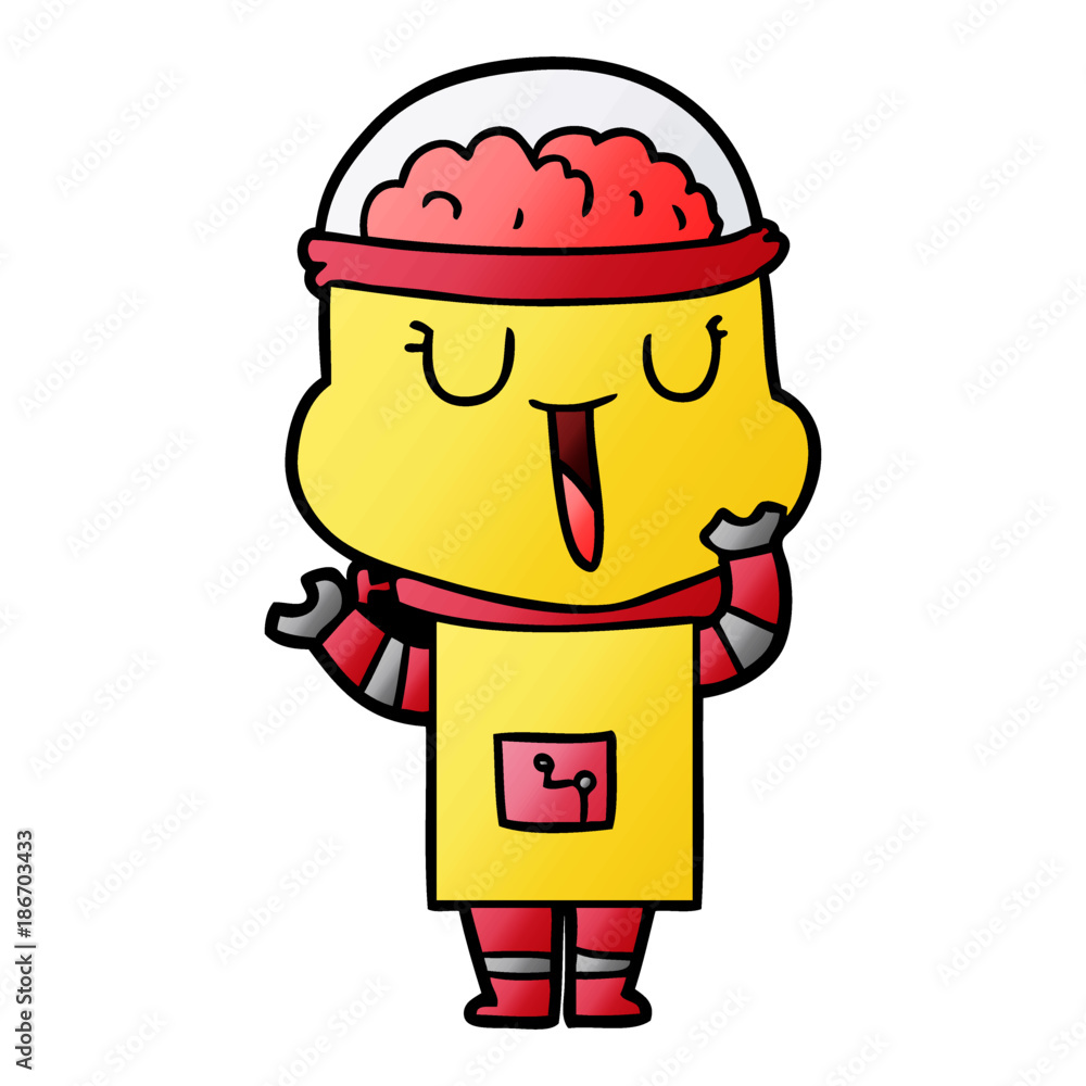 happy cartoon robot happy cartoon robot