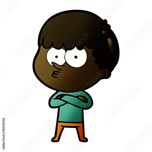 cartoon curious boy