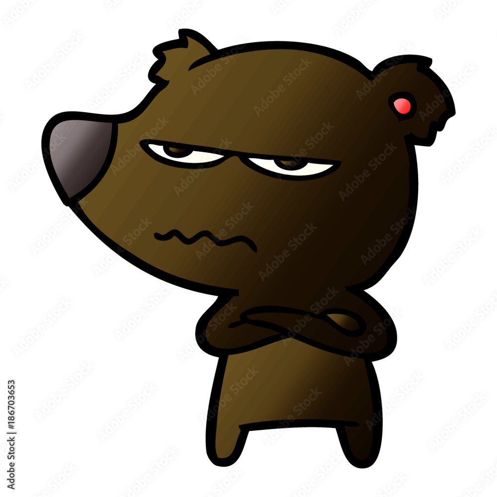 Naklejka premium angry bear cartoon