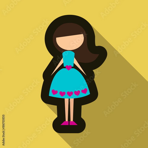 Vector illustration cartoon mother . Isolated white background. Flat design. The woman on 8 march