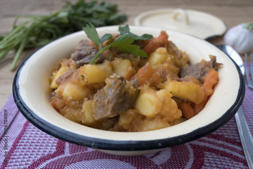 stewed vegetables with beans and meat stewed vegetables with beans and meat
