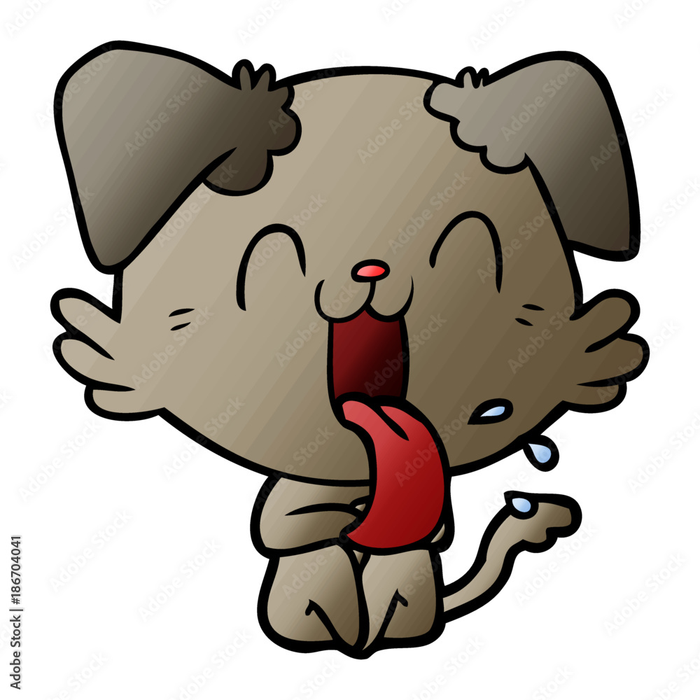 cartoon panting dog cartoon panting dog