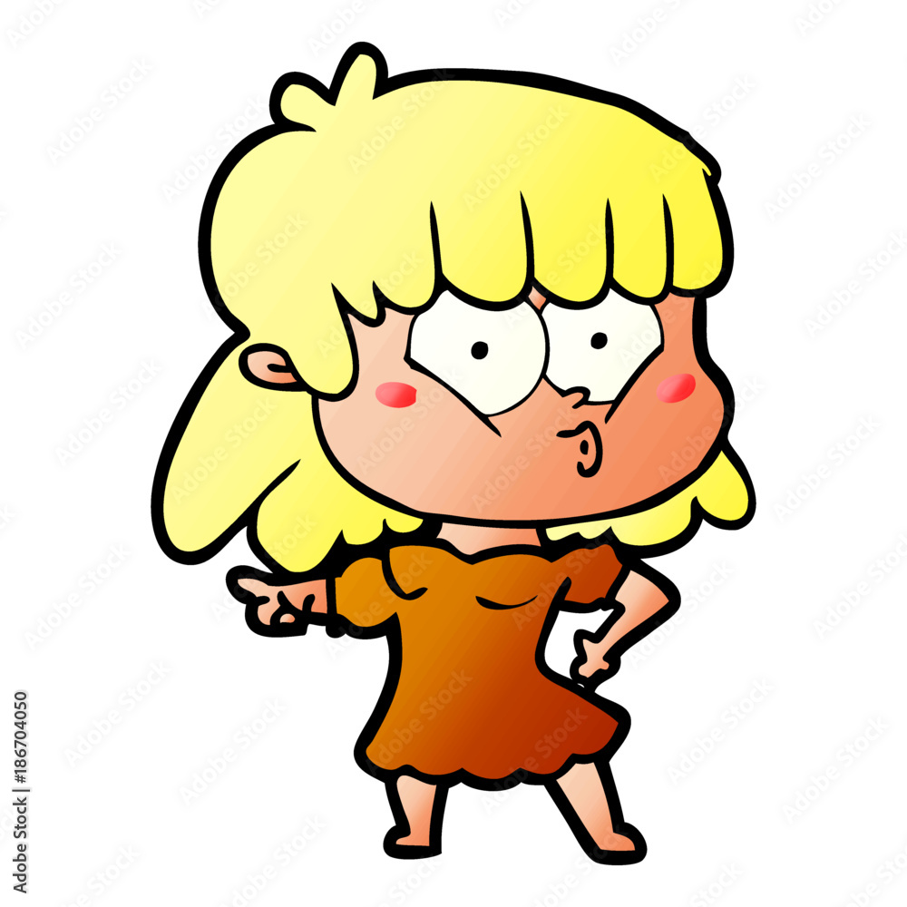 cartoon whistling girl