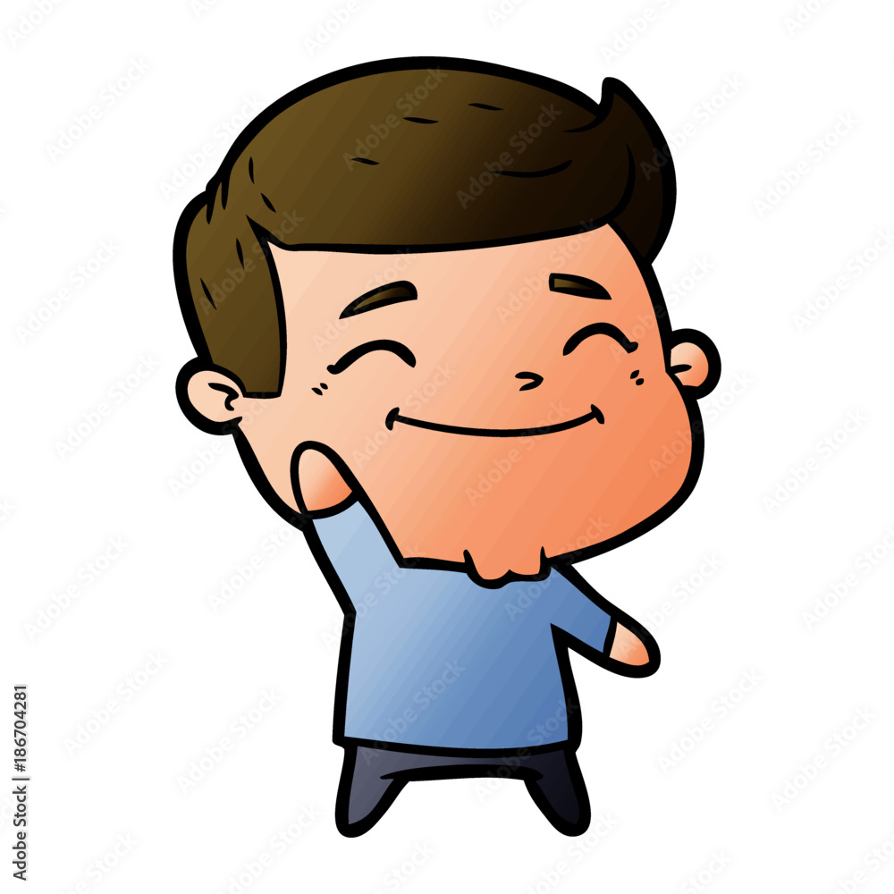 happy cartoon man waving happy cartoon man waving