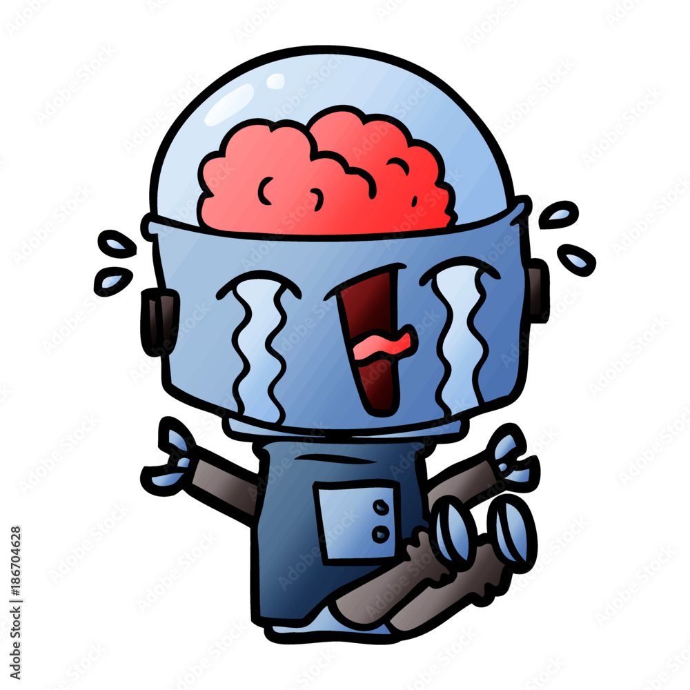 cartoon crying robot cartoon crying robot