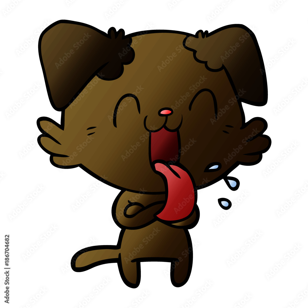 Obraz premium cartoon panting dog