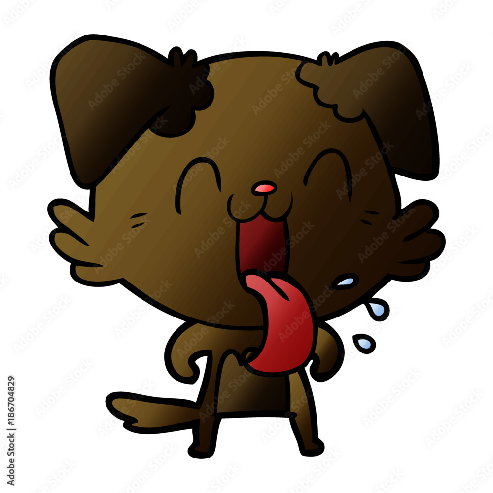 cartoon panting dog cartoon panting dog