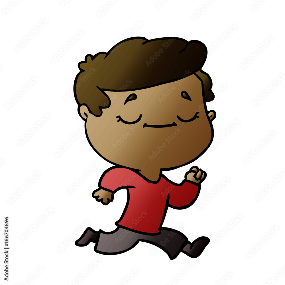 cartoon peaceful man running cartoon peaceful man running