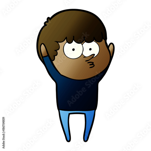 cartoon curious boy