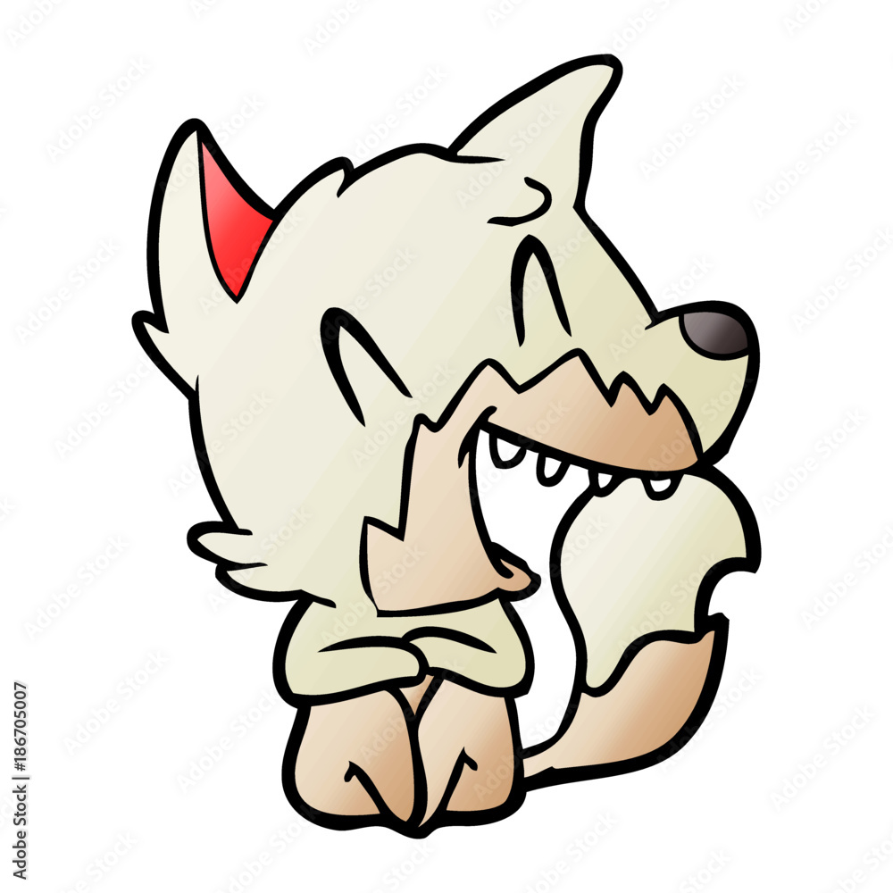 Fototapeta premium laughing fox cartoon