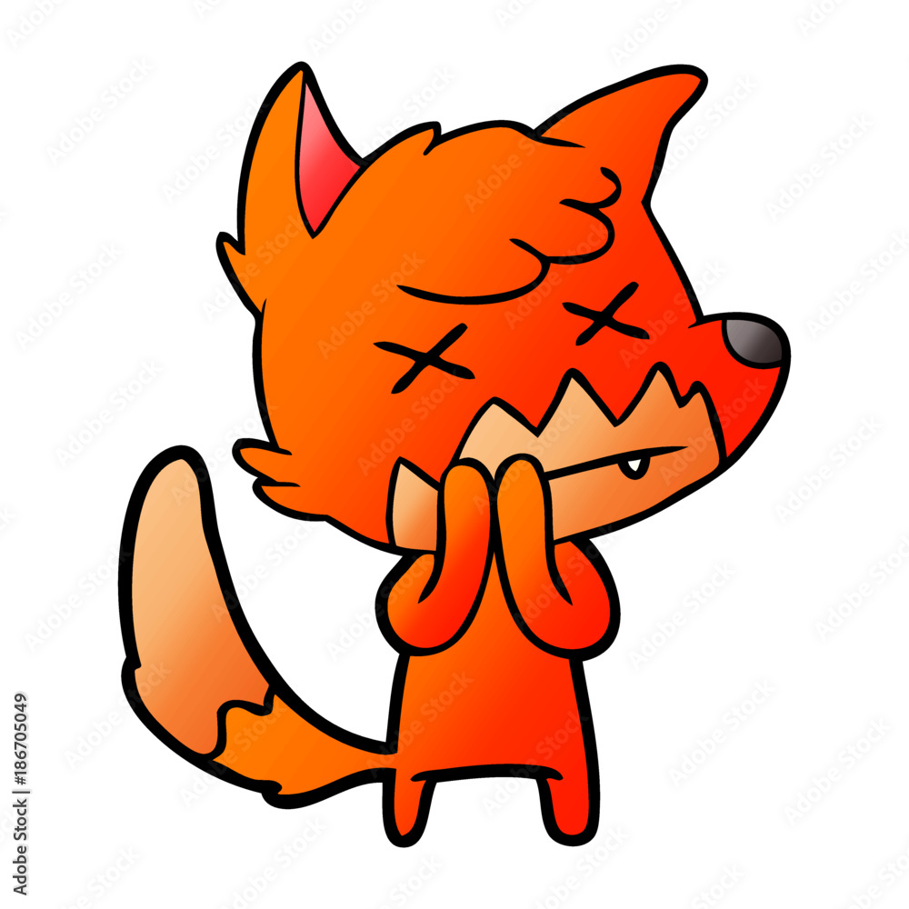 cartoon dead fox