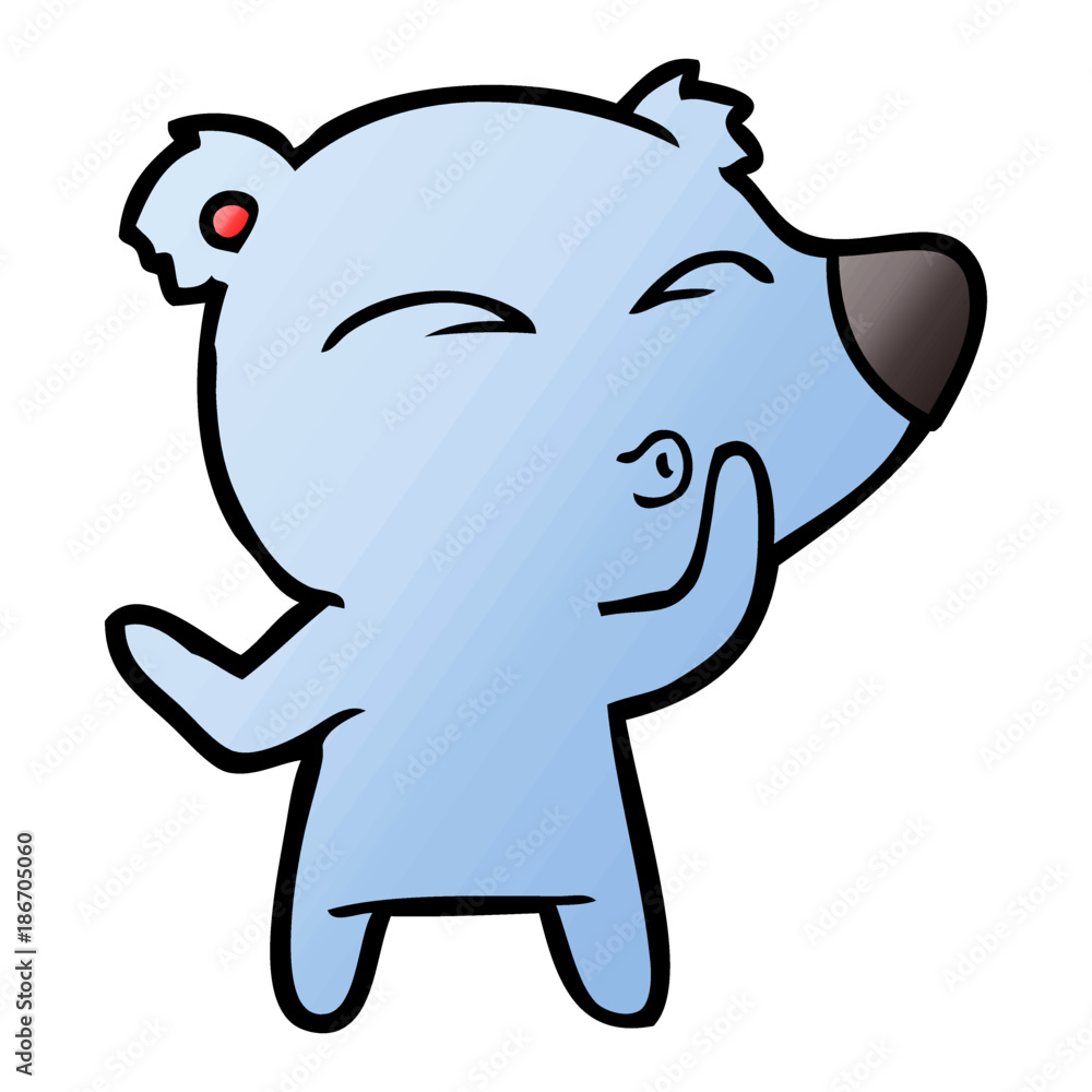 Fototapeta premium cartoon whistling bear