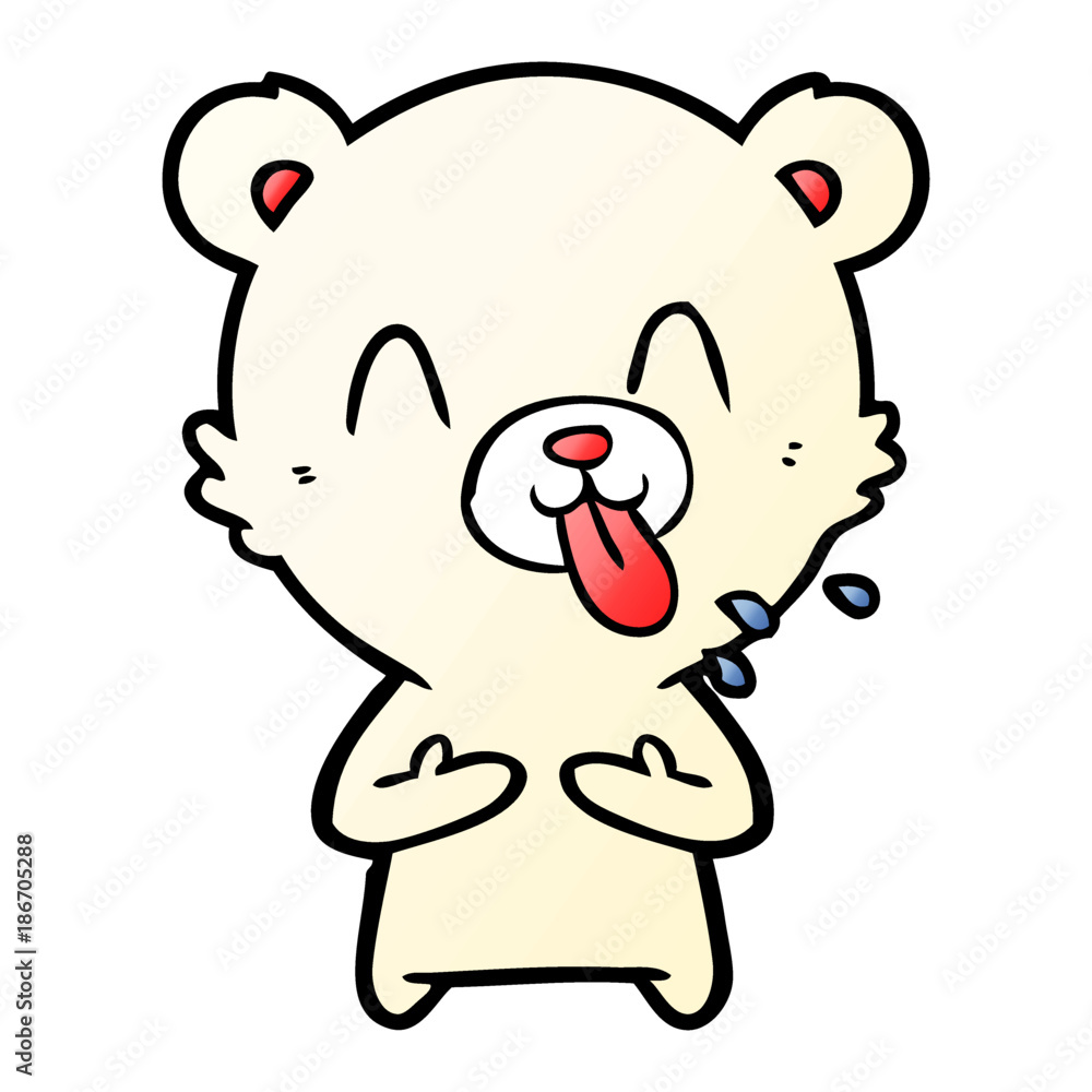 rude cartoon polar bear sticking out tongue rude cartoon polar bear sticking out tongue