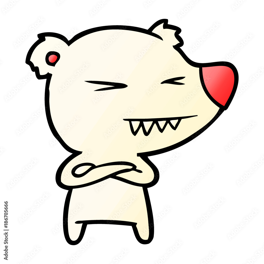 angry polar bear cartoon with folded arms angry polar bear cartoon with folded arms
