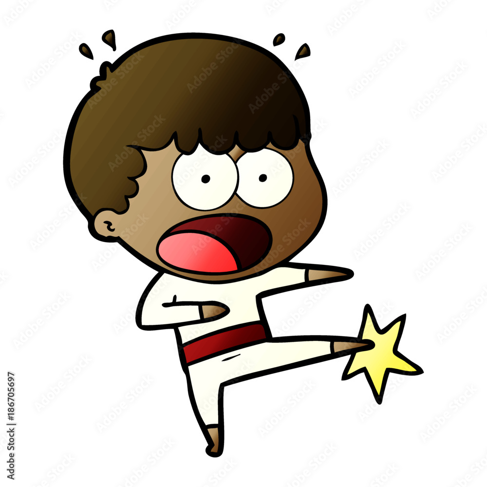cartoon boy karate kicking cartoon boy karate kicking