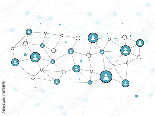 Social Network Vector Design Concept Illustration with User Icons