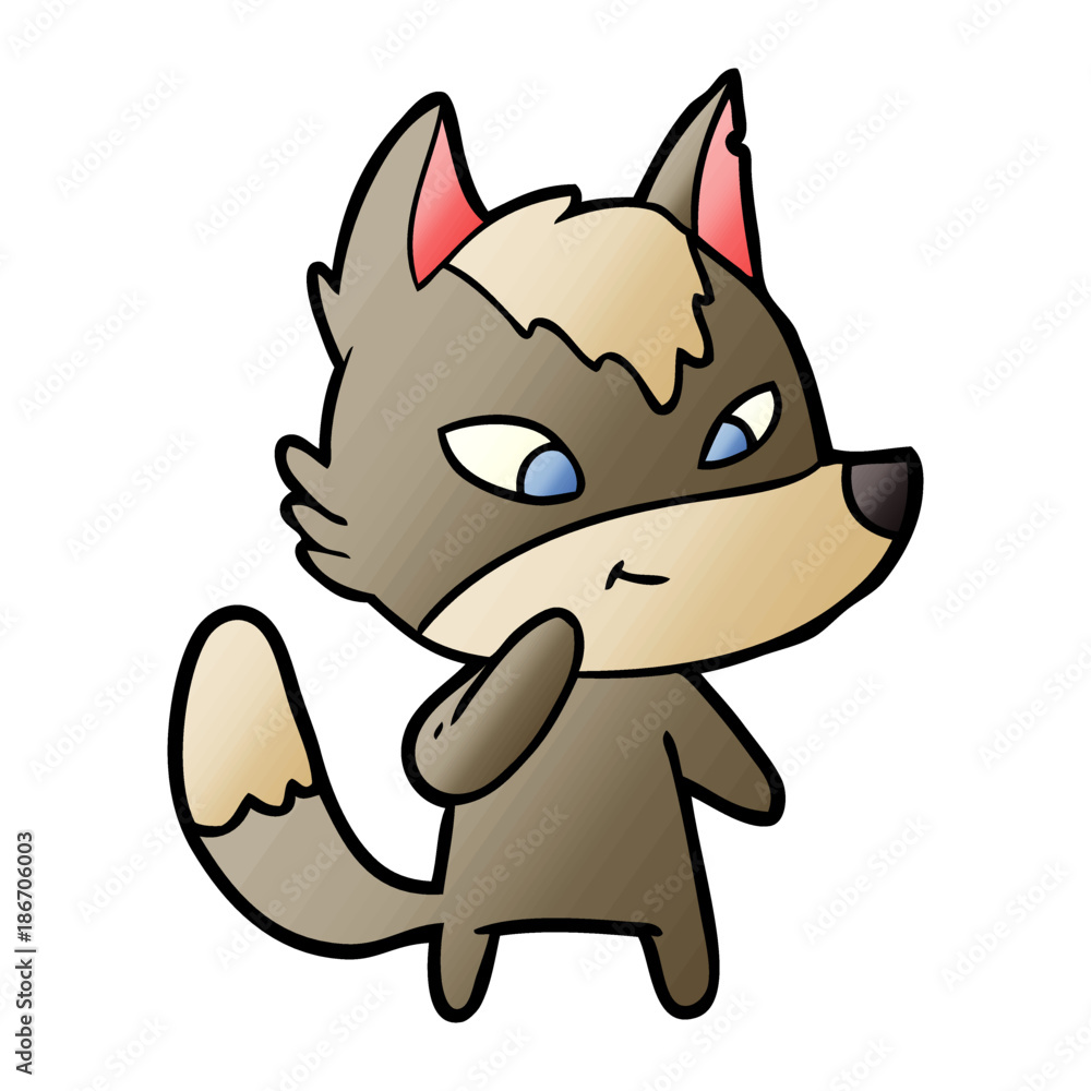 friendly cartoon wolf friendly cartoon wolf