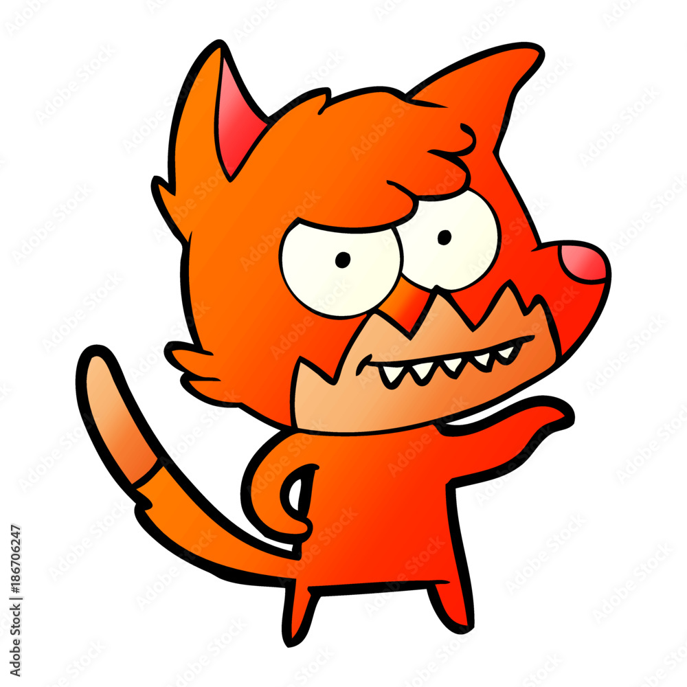 cartoon grinning fox cartoon grinning fox