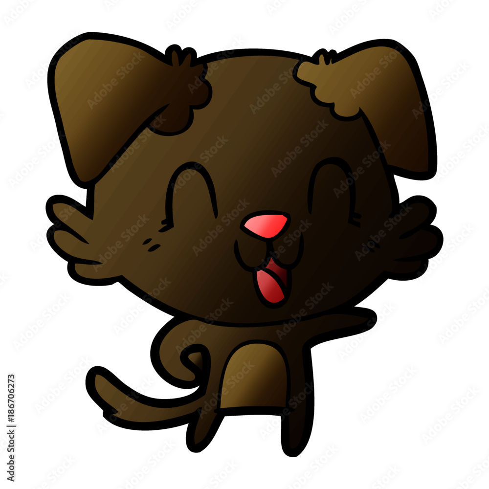 Fototapeta premium laughing cartoon dog