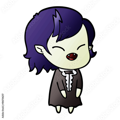 cartoon laughing vampire girl