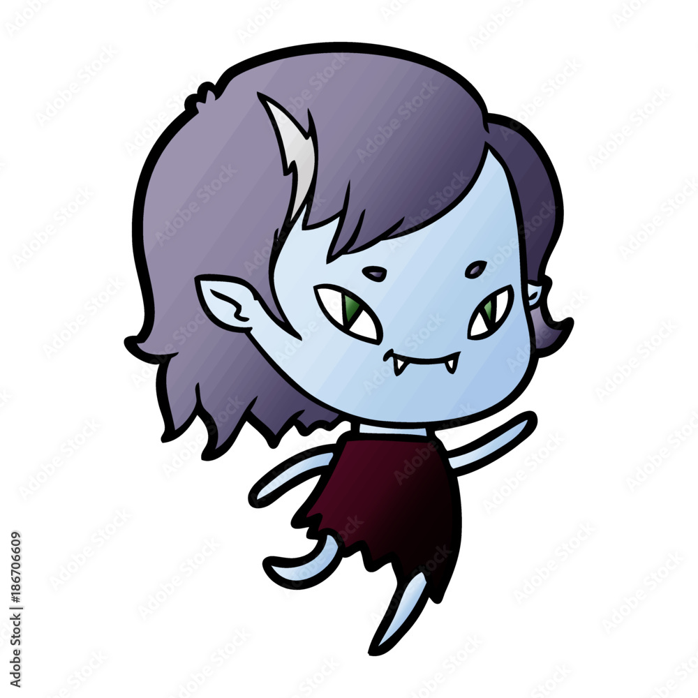 cartoon friendly vampire girl running cartoon friendly vampire girl running
