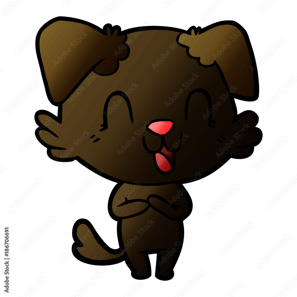 Obraz premium laughing cartoon dog