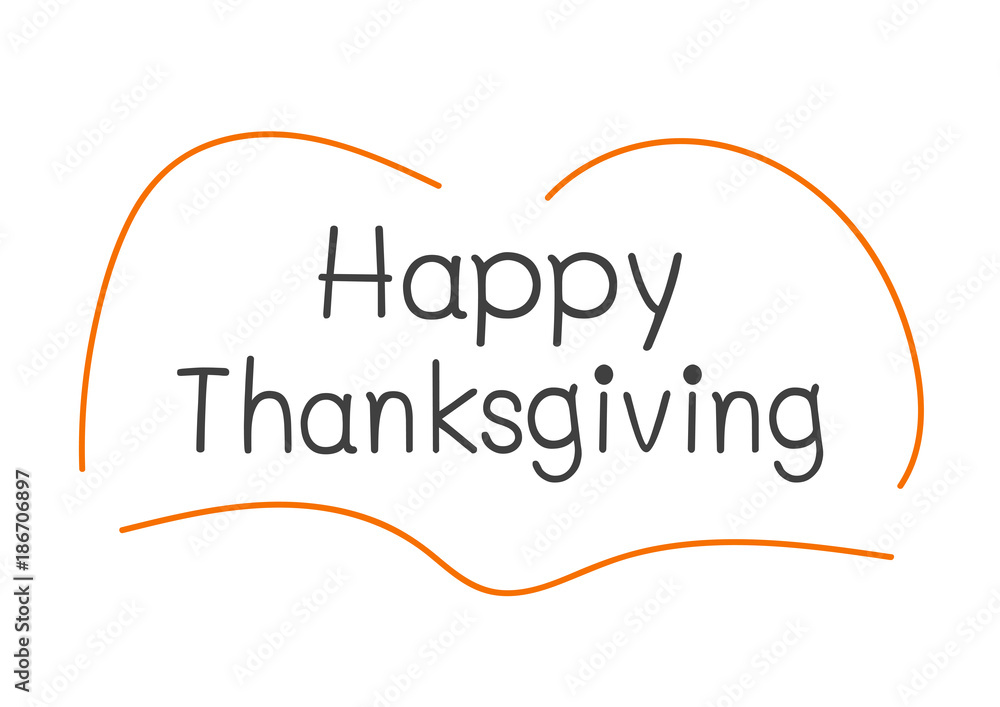 Happy thanksgiving with art text design.