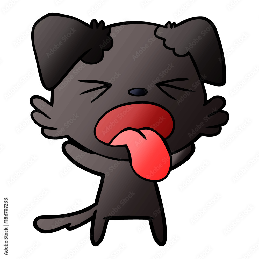 Fototapeta premium cartoon disgusted dog