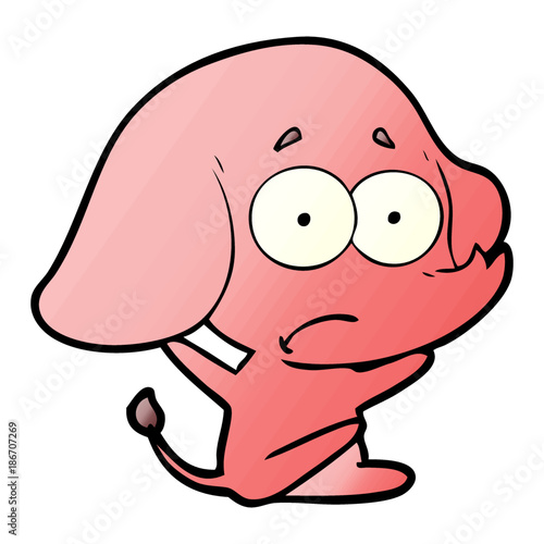 cartoon unsure elephant