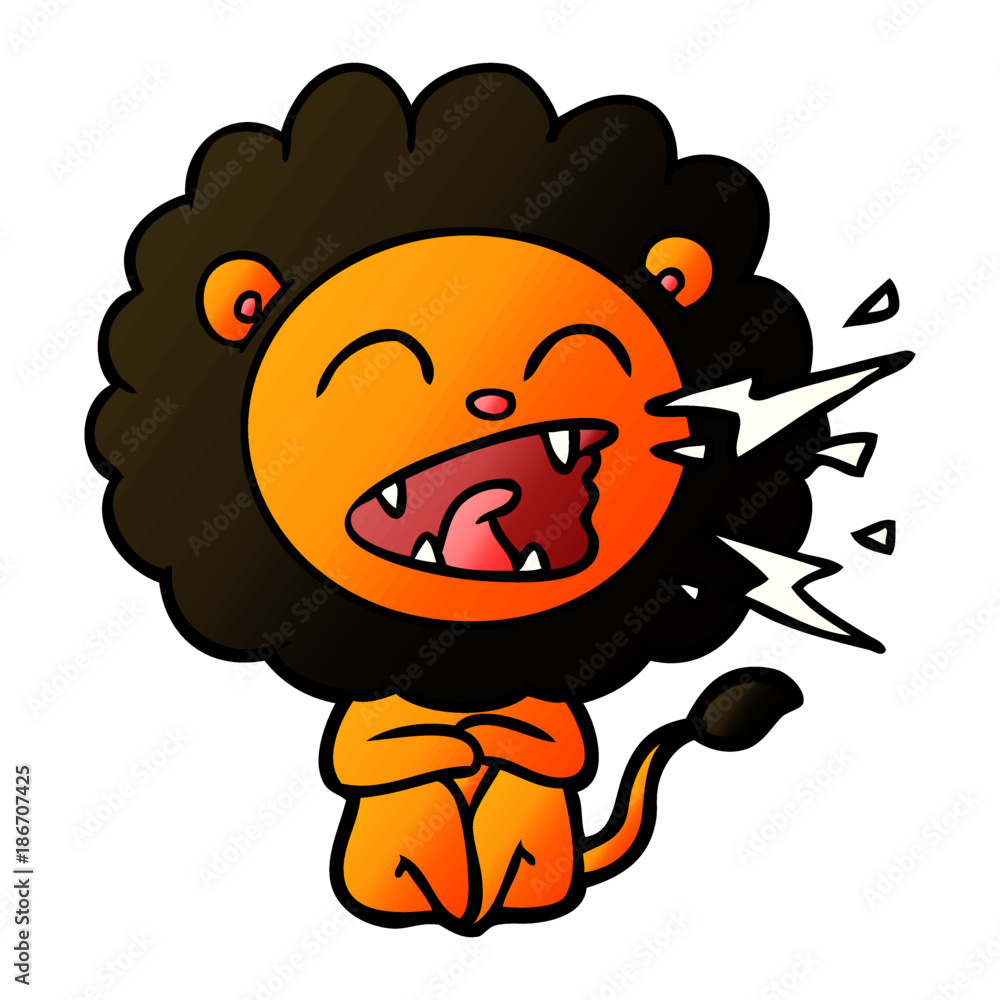 cartoon roaring lion cartoon roaring lion