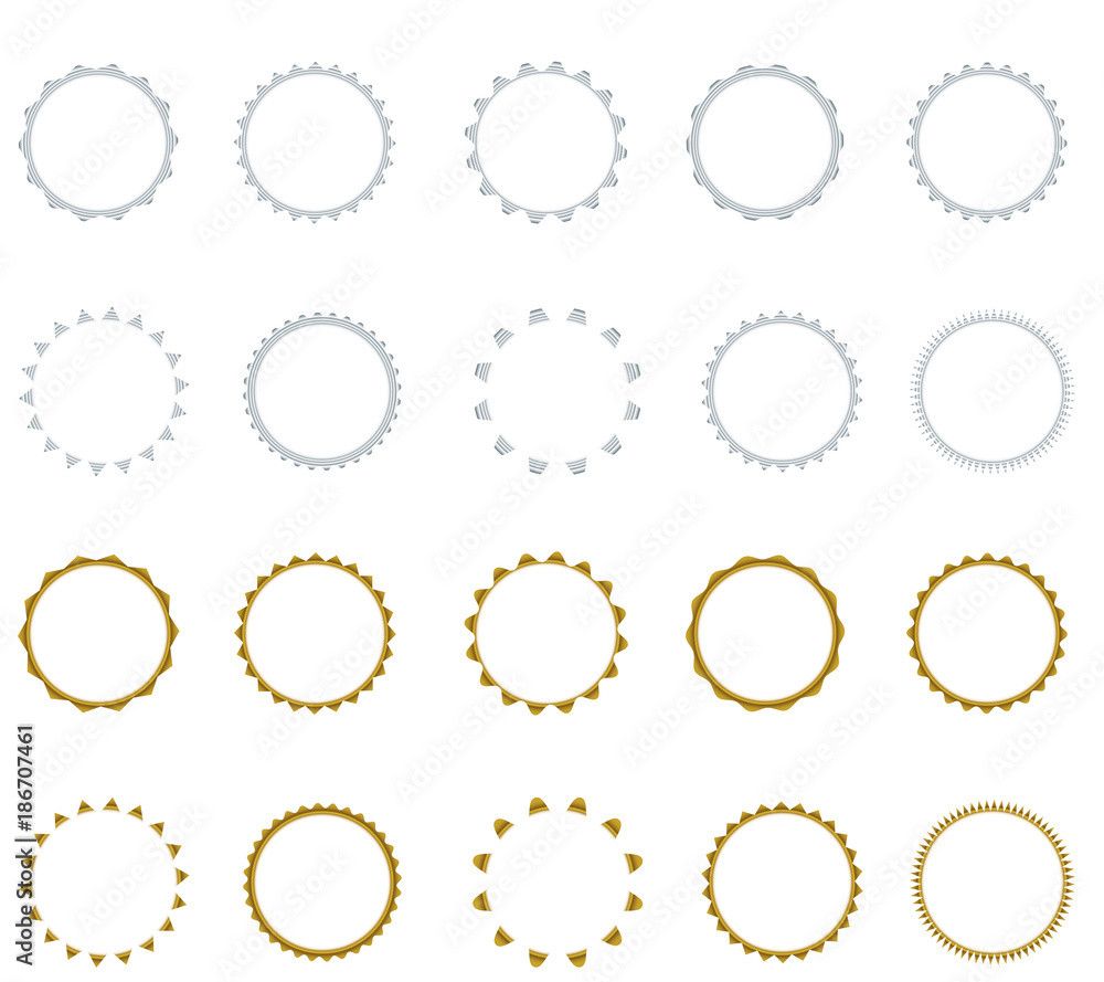 Set of vector starburst, sunburst badges. Simple flat style. Vintage labels. Round vignette, frame Set of vector starburst, sunburst badges. Simple flat style. Vintage labels. Round vignette, frame