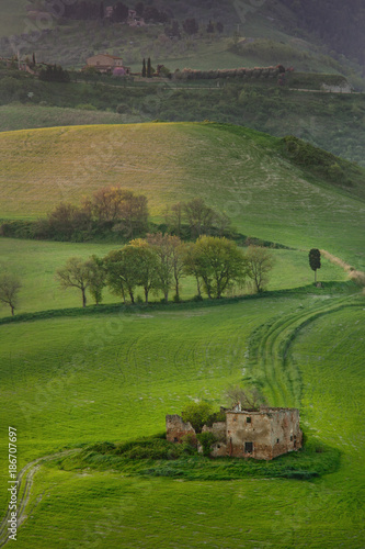 Volterra, Tuscany, Italy - Volterra medieval city, the scultor Mauro Staccioli, the native house of Staccioli photo