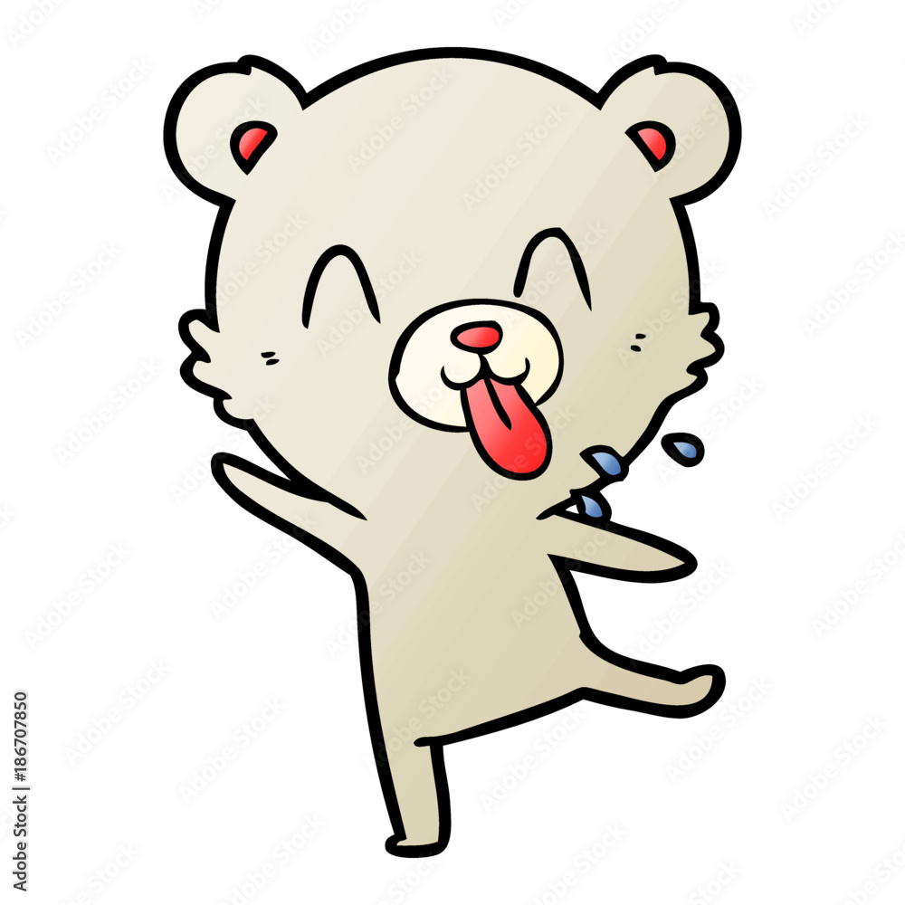 rude cartoon polar bear sticking out tongue rude cartoon polar bear sticking out tongue