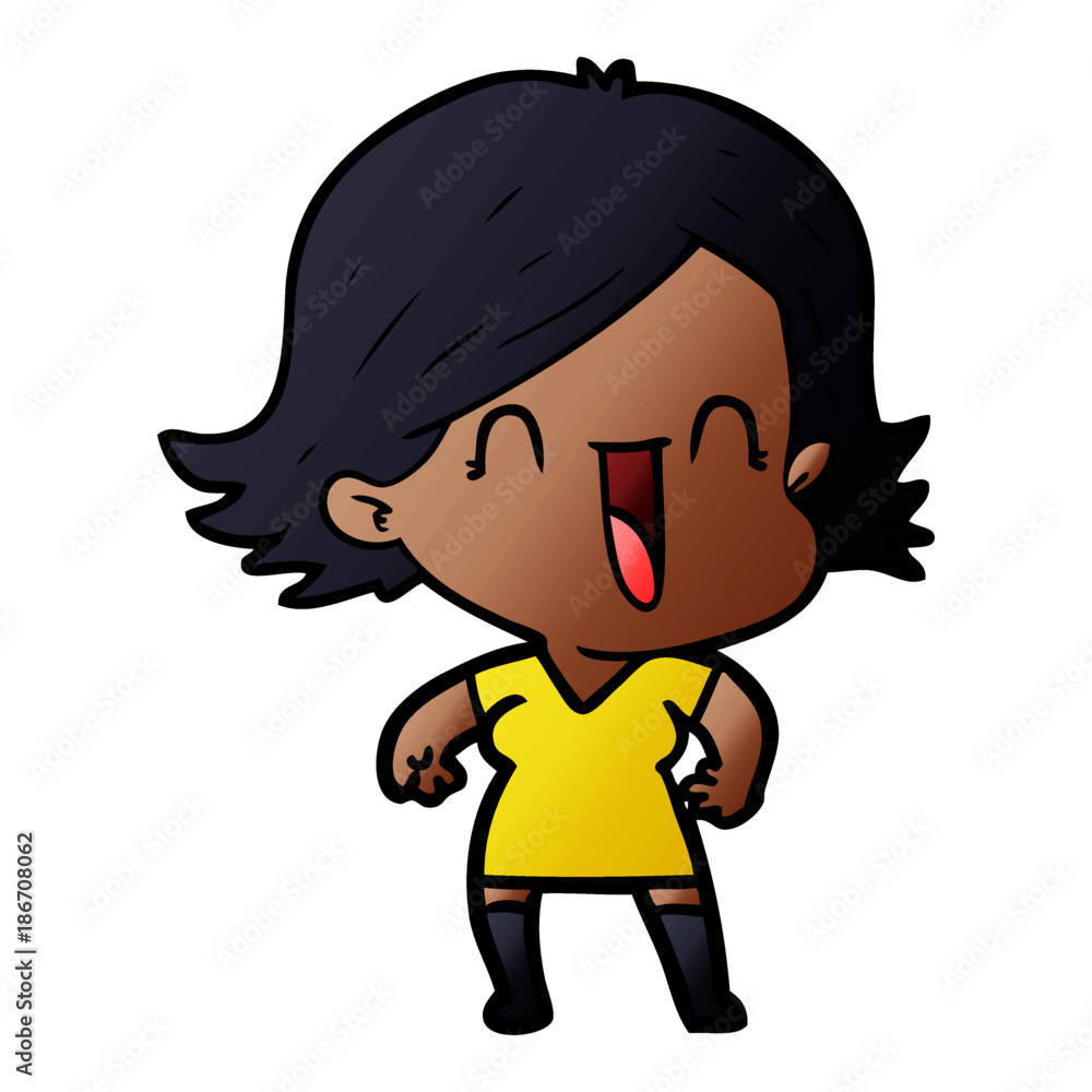 cartoon happy woman cartoon happy woman
