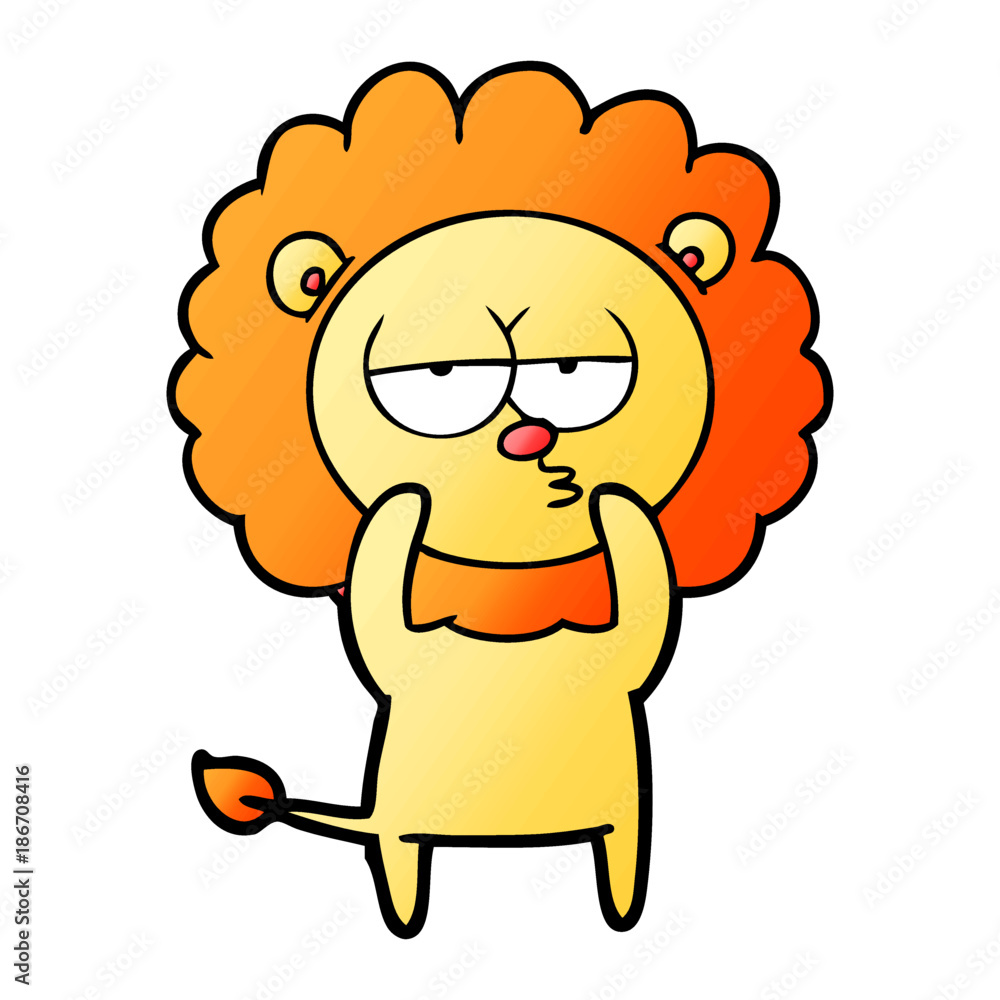 cartoon bored lion cartoon bored lion