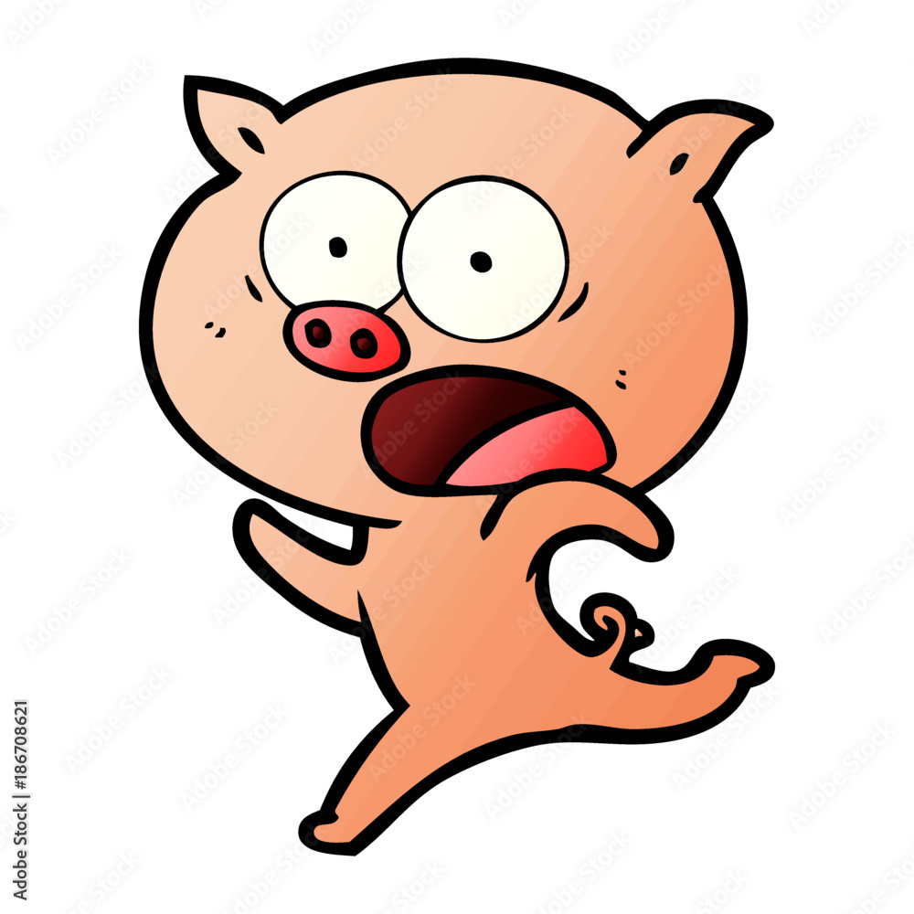 cartoon pig running