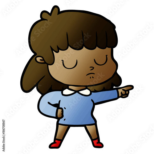 cartoon indifferent woman accusing