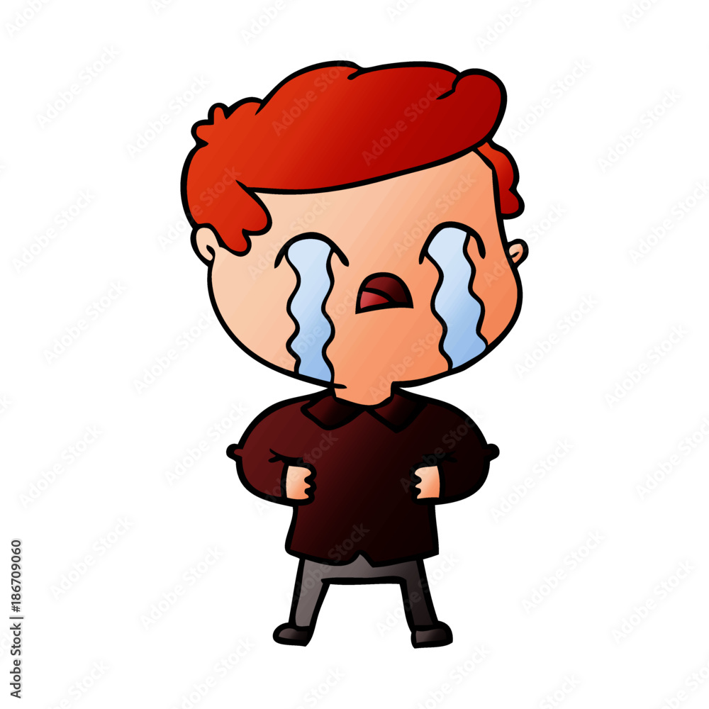 cartoon man crying